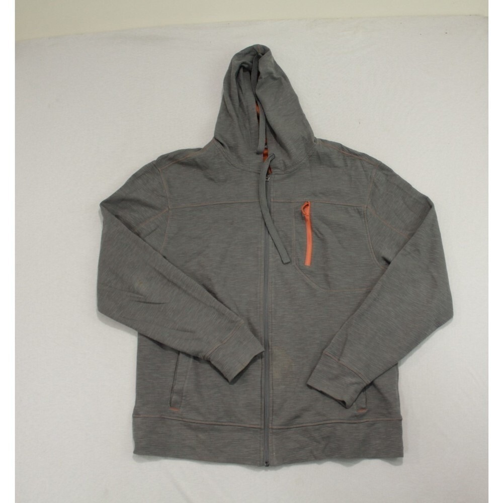 Eddie Bauer Men Gray Sweater Zip up Hoodie Casual Size Large